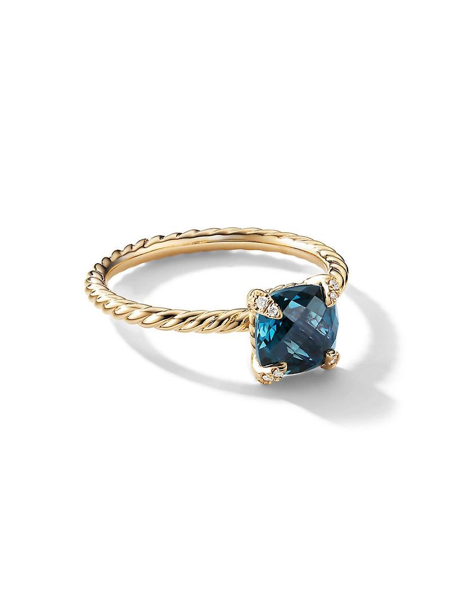 David Yurman 18K Yellow Gold Chatelaine Ring with Garnet & Diamonds Product Image