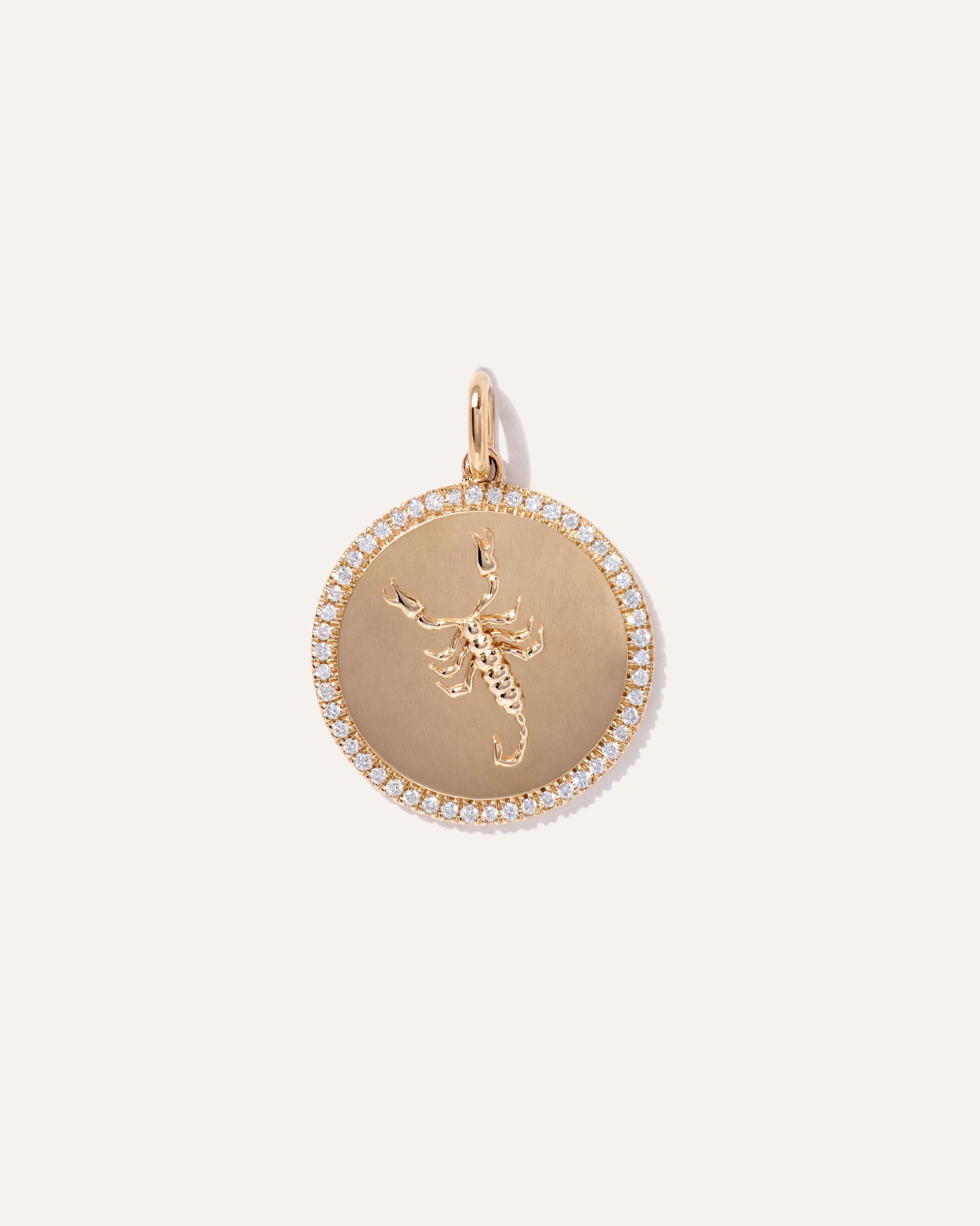 Quince | Women's 14K Gold Pave Zodiac Medallion Necklace Product Image