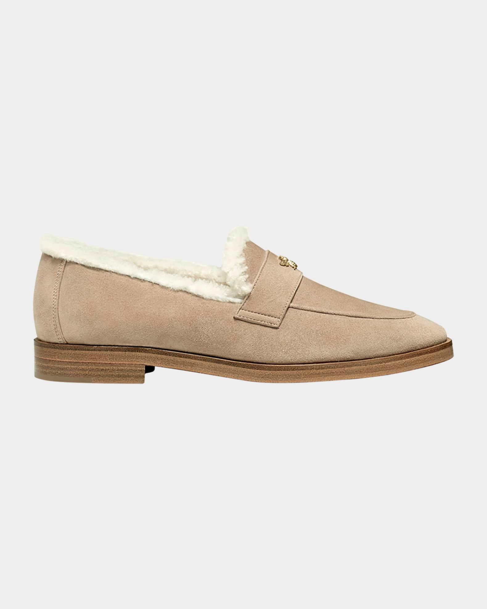 Flaneur Curly Shearling-Lined Suede Loafers Product Image