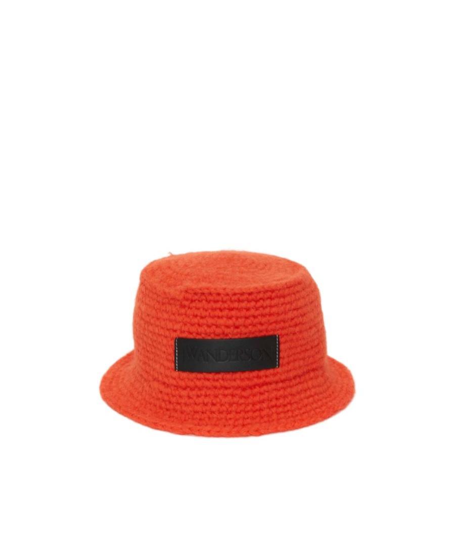 JW ANDERSON Logo-patch Knitted Bucket Hat In Red Product Image