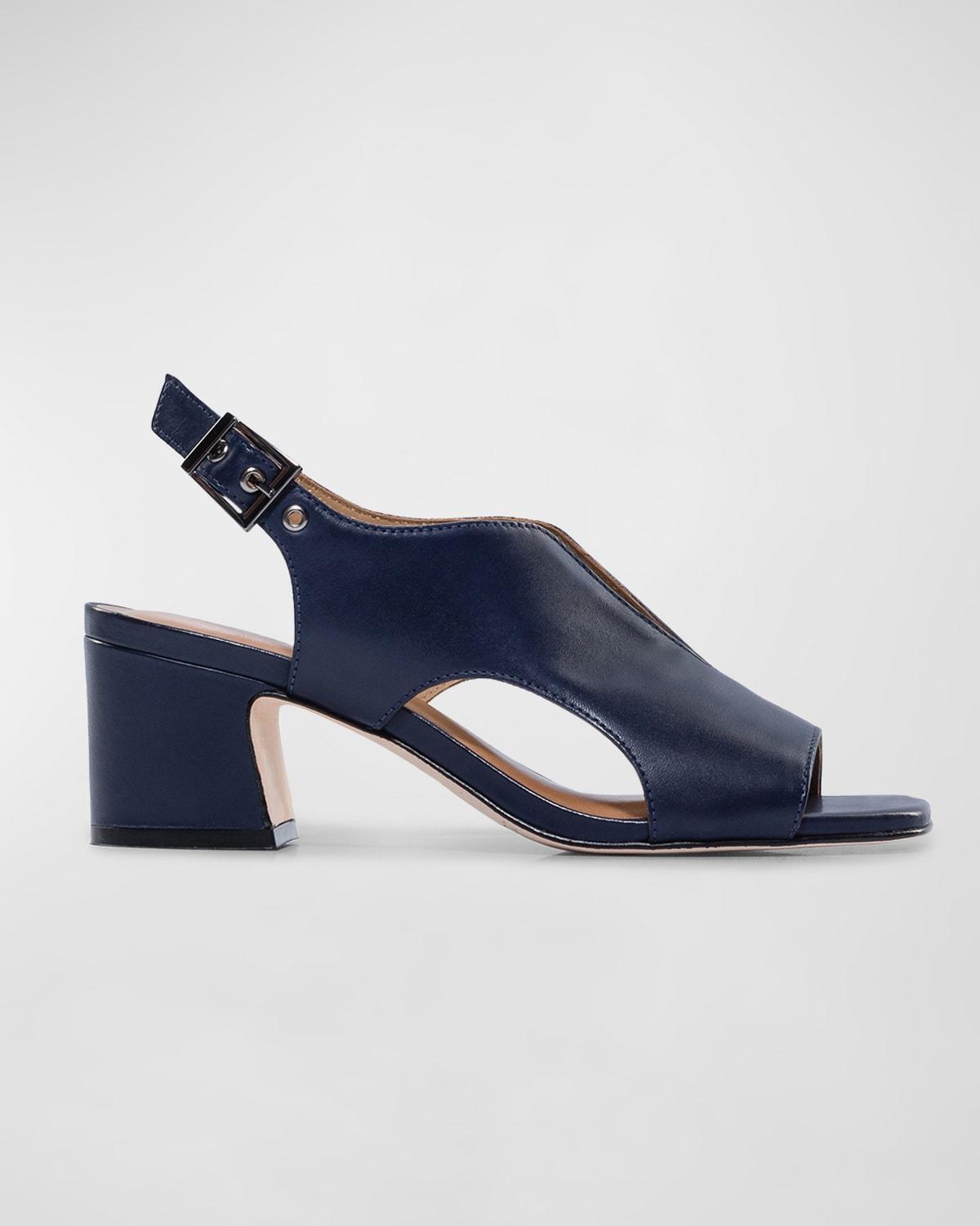 Womens Bedford Leather Mid Heel Sandals Product Image
