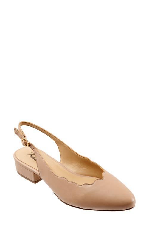 Trotters Joselyn Scalloped Leather Block Heel Slingback Pumps Product Image