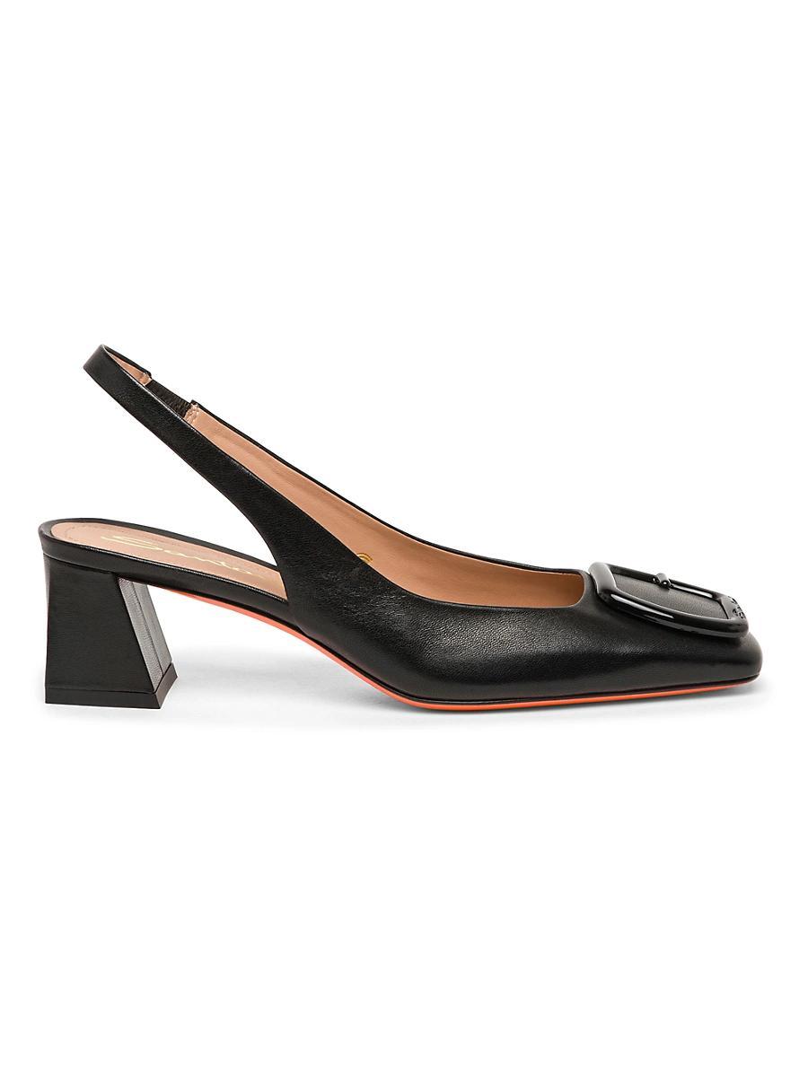Womens 50MM Leather Slingback Pumps Product Image