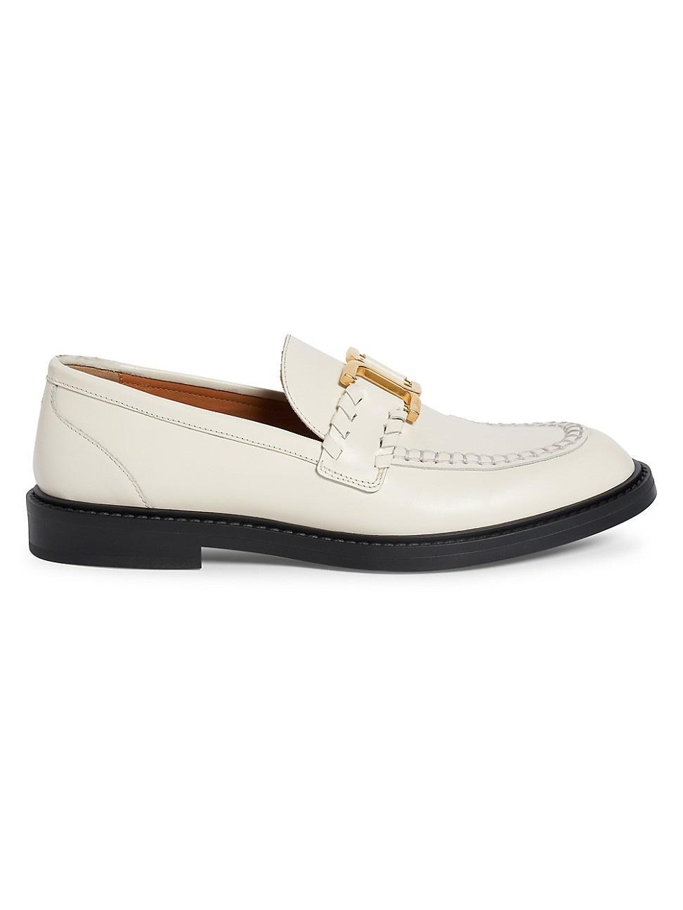 Womens Marcie Logo Buckle Leather Loafers Product Image