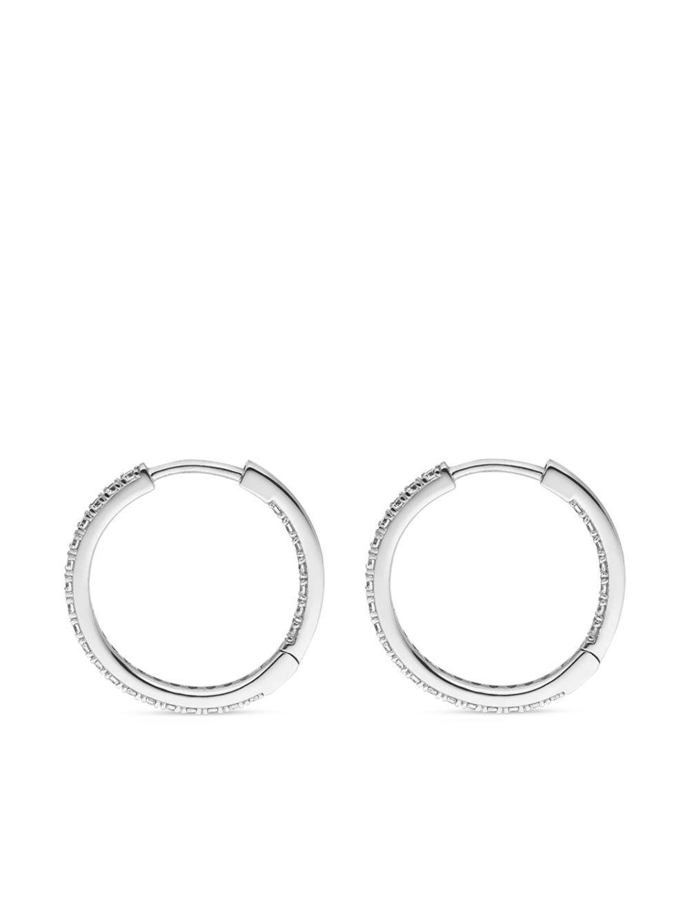 14kt white gold Cleo diamond small hoops Product Image