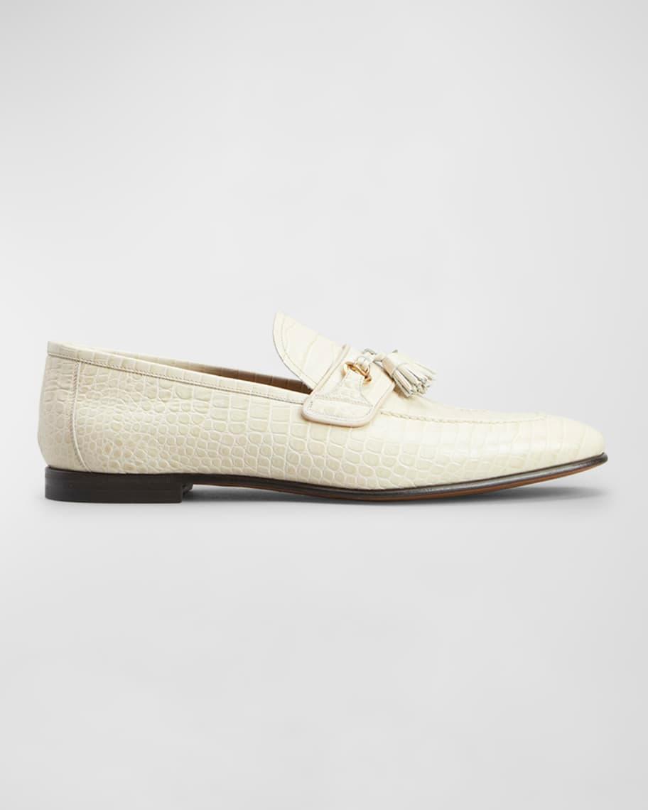 Mens Sean Alligator-Printed Leather Tassel Loafers Product Image