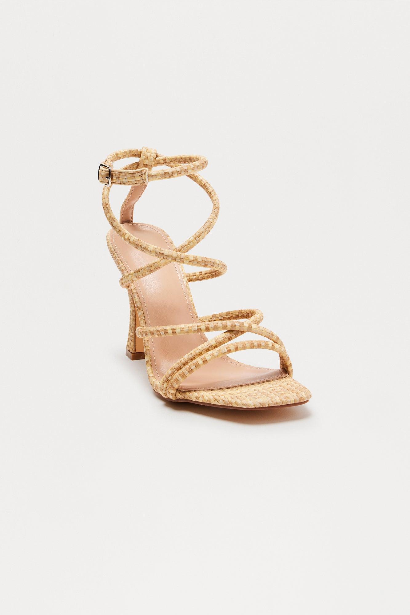 Ainsley Ankle Strap Heels - Natural Product Image