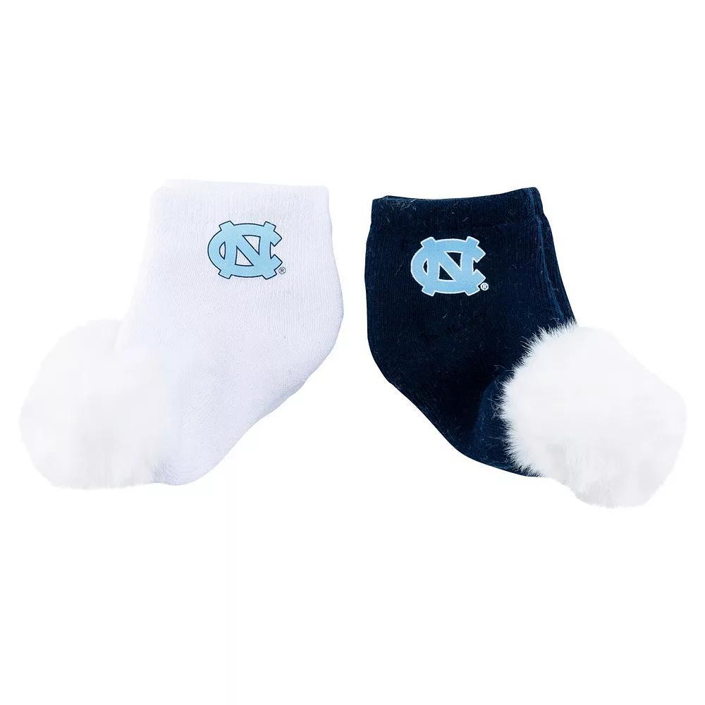 Infant ZooZatz North Carolina Tar Heels Two-Pack Pom Socks, Men's, Blue Product Image