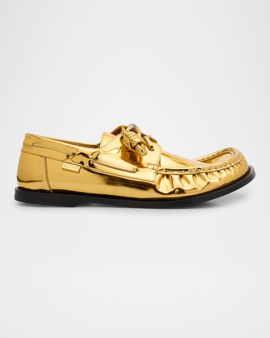Mens Metallic Calfskin Campo Boat Shoes Product Image