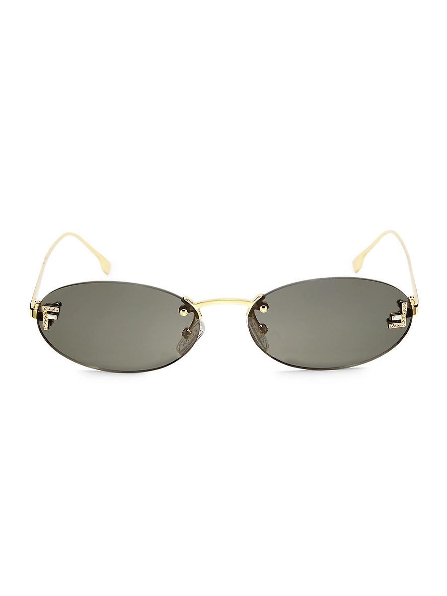Embellished FF Oval Metal Sunglasses Product Image