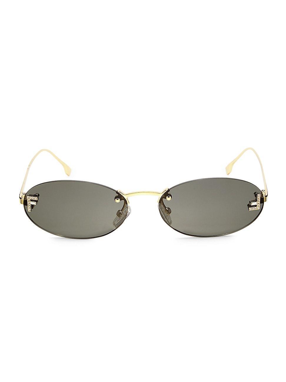 Embellished FF Oval Metal Sunglasses Product Image