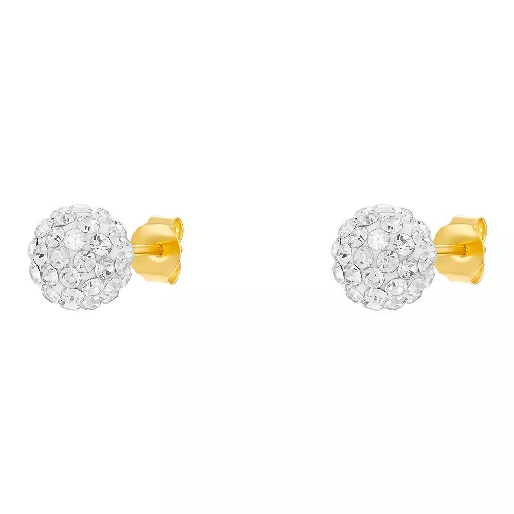 PRIMROSE Sterling Silver Crystal Ball Stud Earrings, Women's, Gold Over Sterling Product Image
