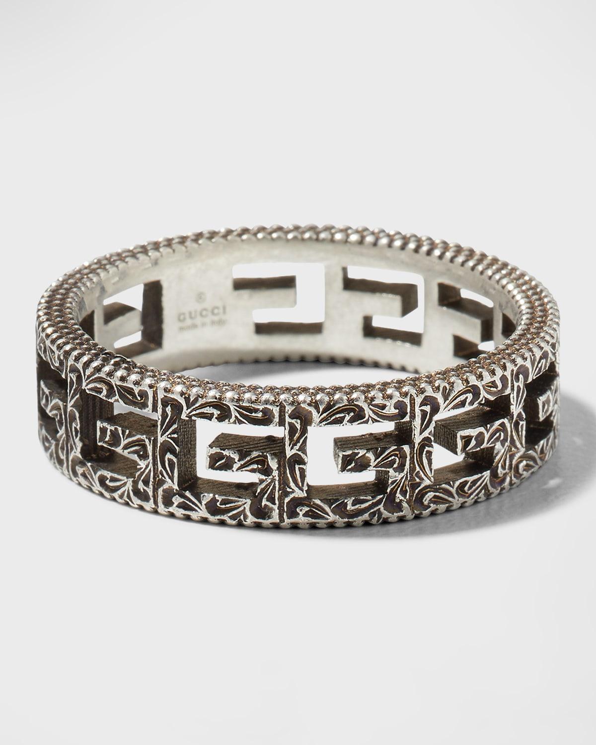 Mens Unisex G Cube Sterling Silver Ring Product Image