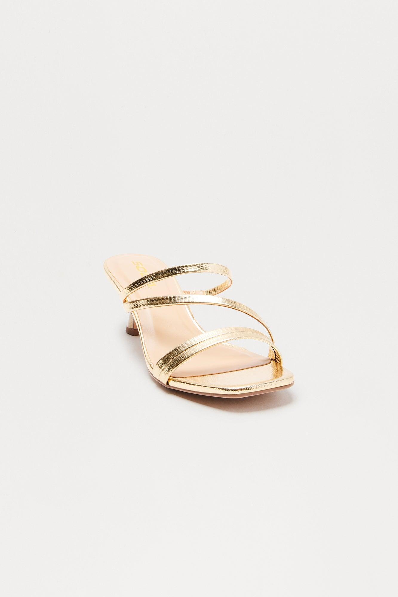 Spice Kitten Heels - Gold Female Product Image