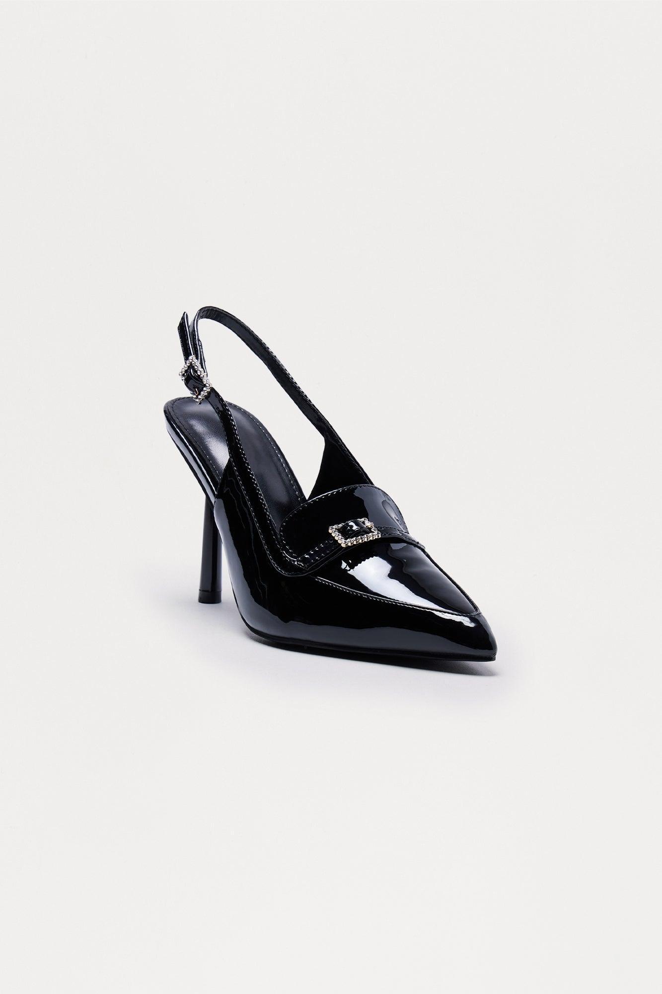 Thiago Buckle Slingback Stiletto Pumps - Black Product Image
