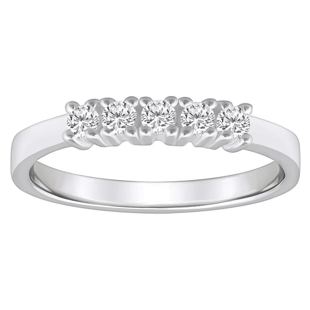 Alyson Layne 14k Gold 1/4 Carat T.W. Diamond 5-Stone Wedding Ring, Women's, Size: 8.50, White Product Image