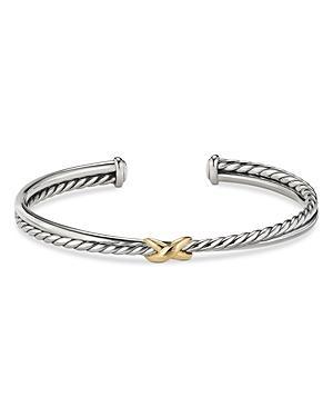 David Yurman Sterling Silver & 18K Yellow Gold Petite X Cuff Bracelet Product Image