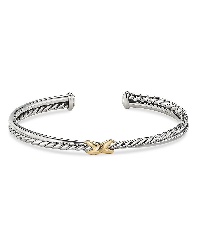 David Yurman Sterling Silver & 18K Yellow Gold Petite X Cuff Bracelet Product Image