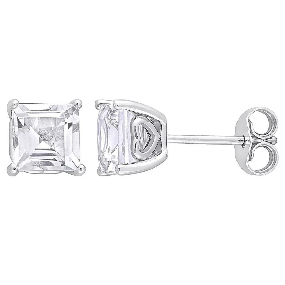 Stella Grace Sterling Silver & Gemstone Stud Earrings, Womens, White Topaz Product Image
