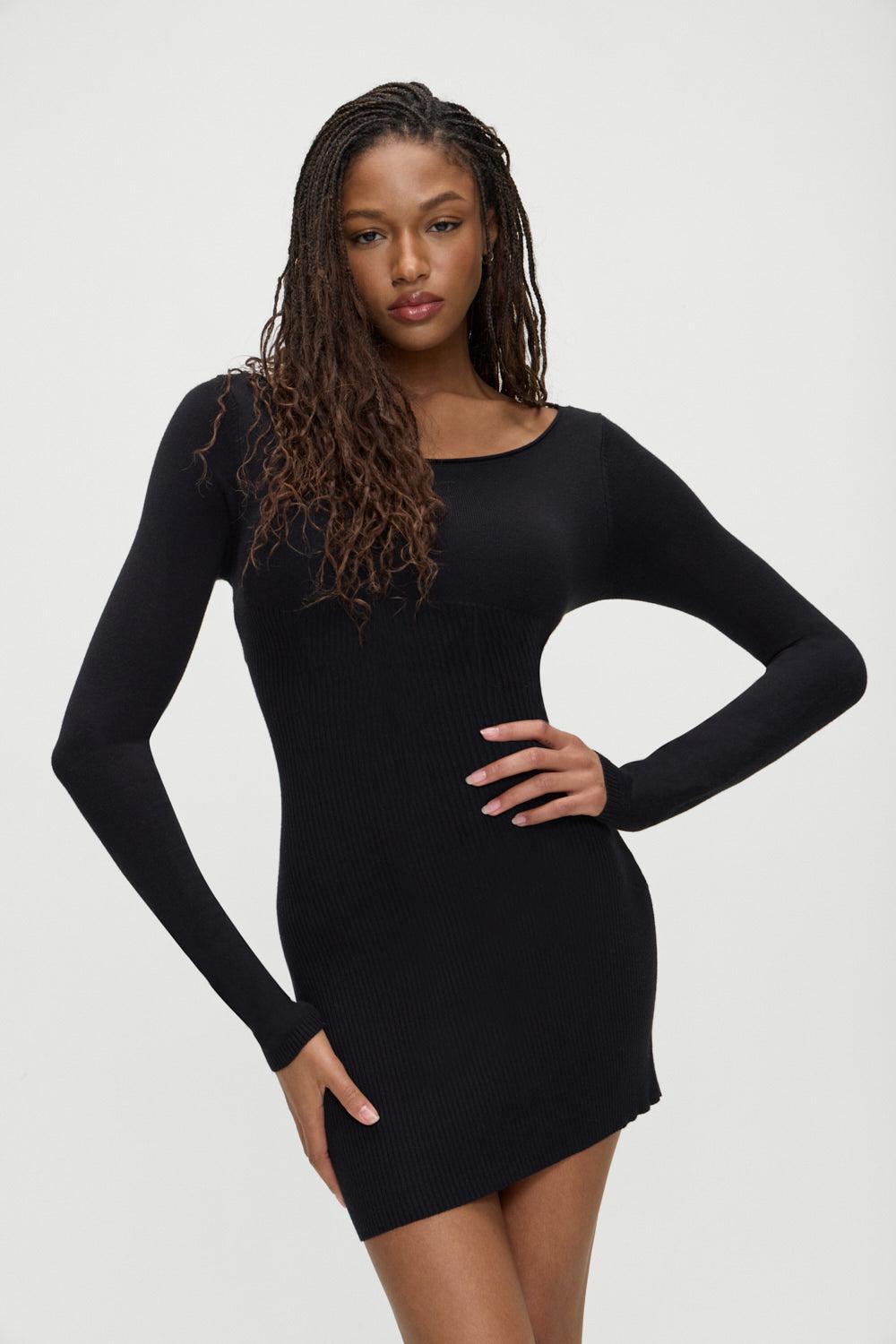 Luca Knit Mini Dress - Black Product Image