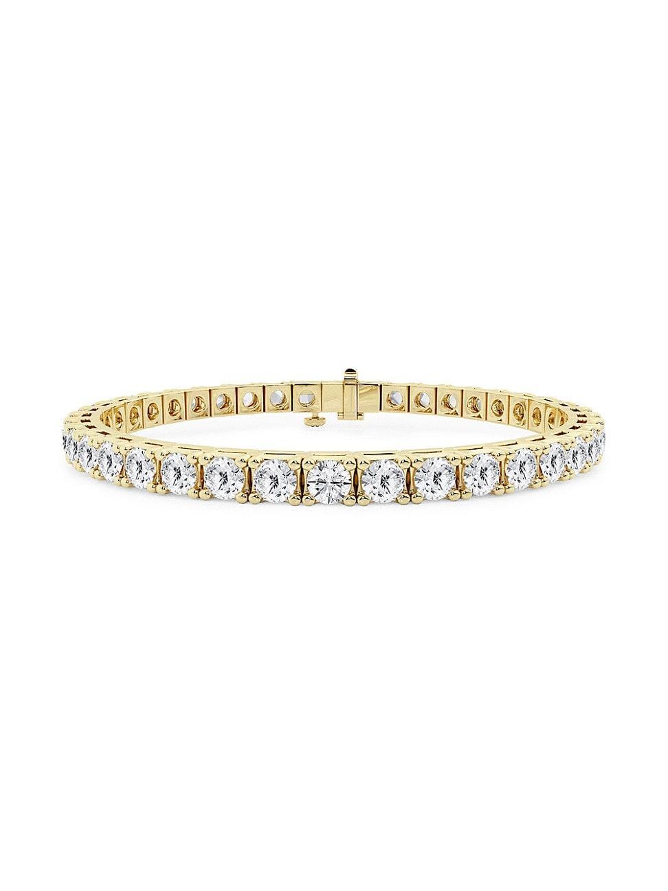 Womens 14K Yellow Gold & Round Lab-Grown Diamond 4-Prong Tennis Bracelet/5.00-20.00 TCW Product Image