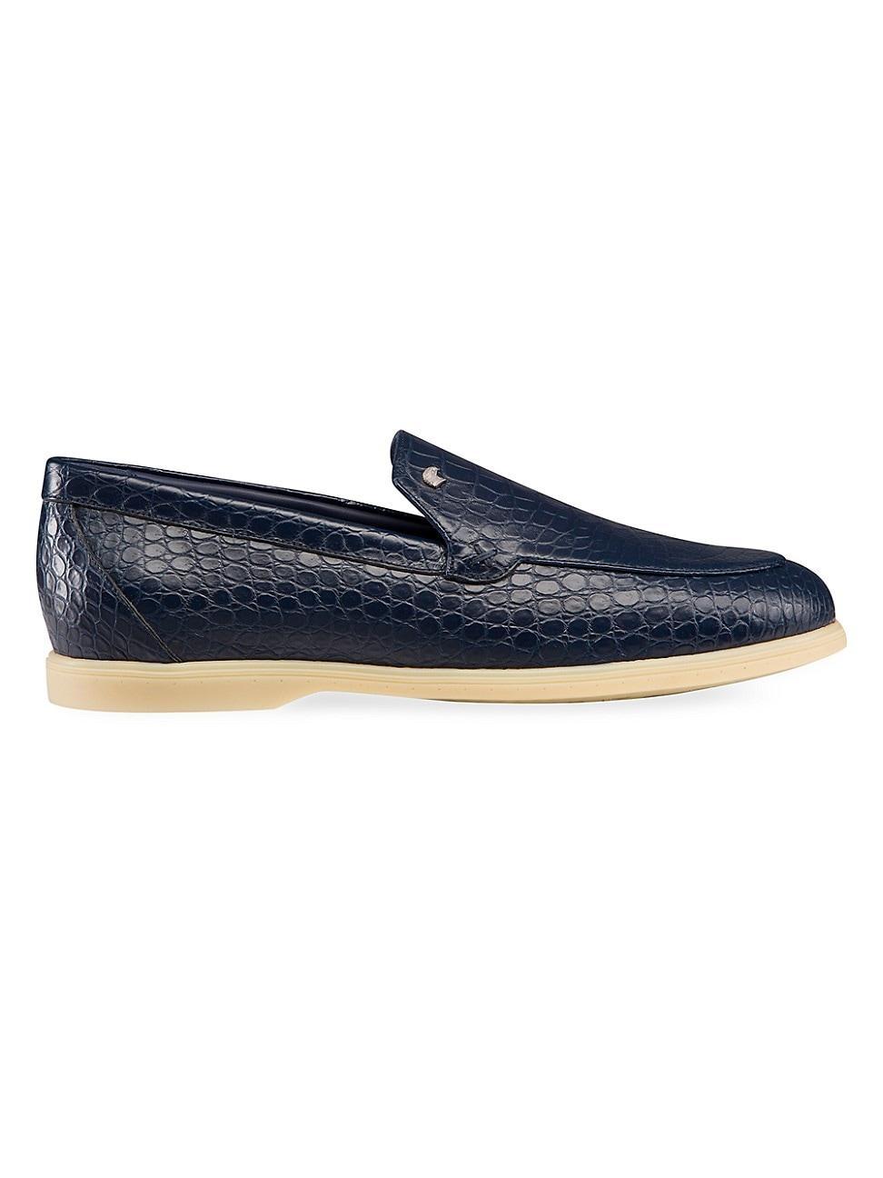 Mens Matted Crocodile Leather Loafers Product Image