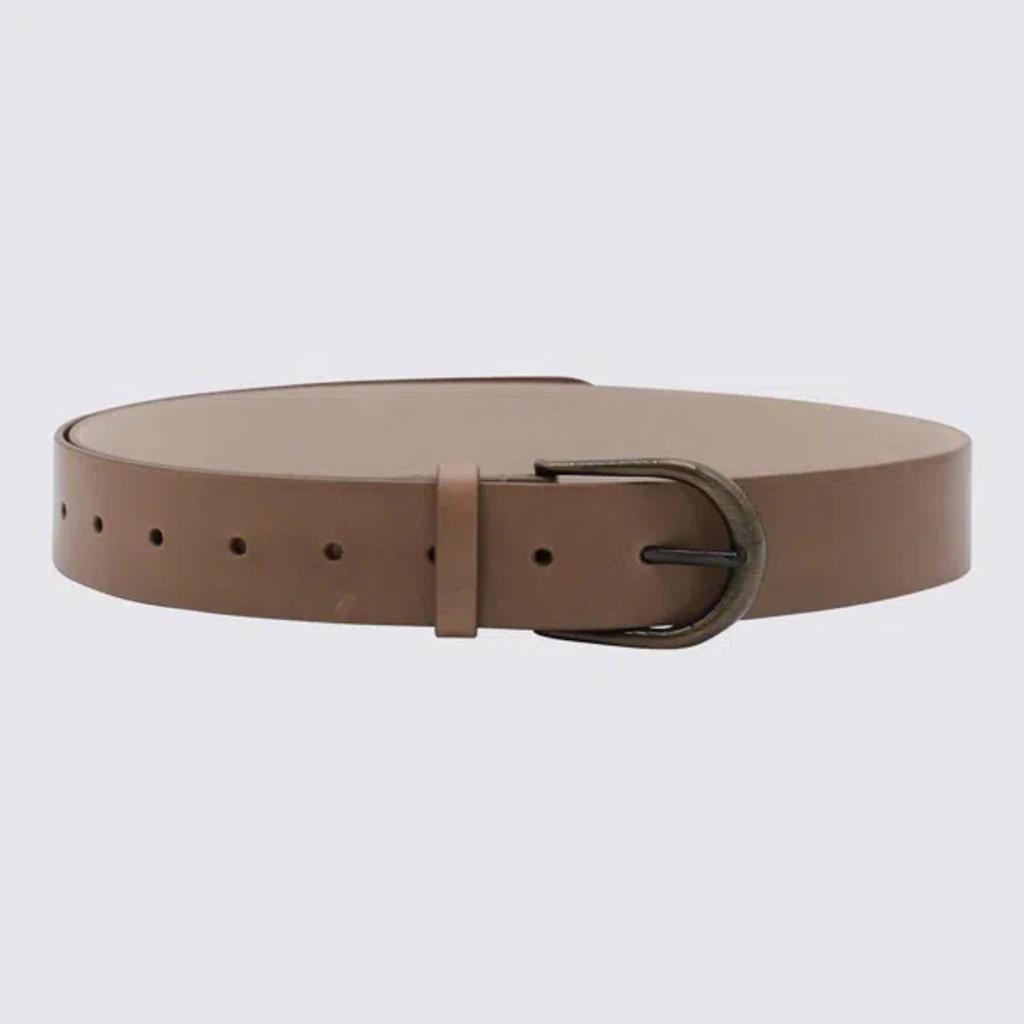 BRUNELLO CUCINELLI Brown Leather Belt In Multicolor Product Image