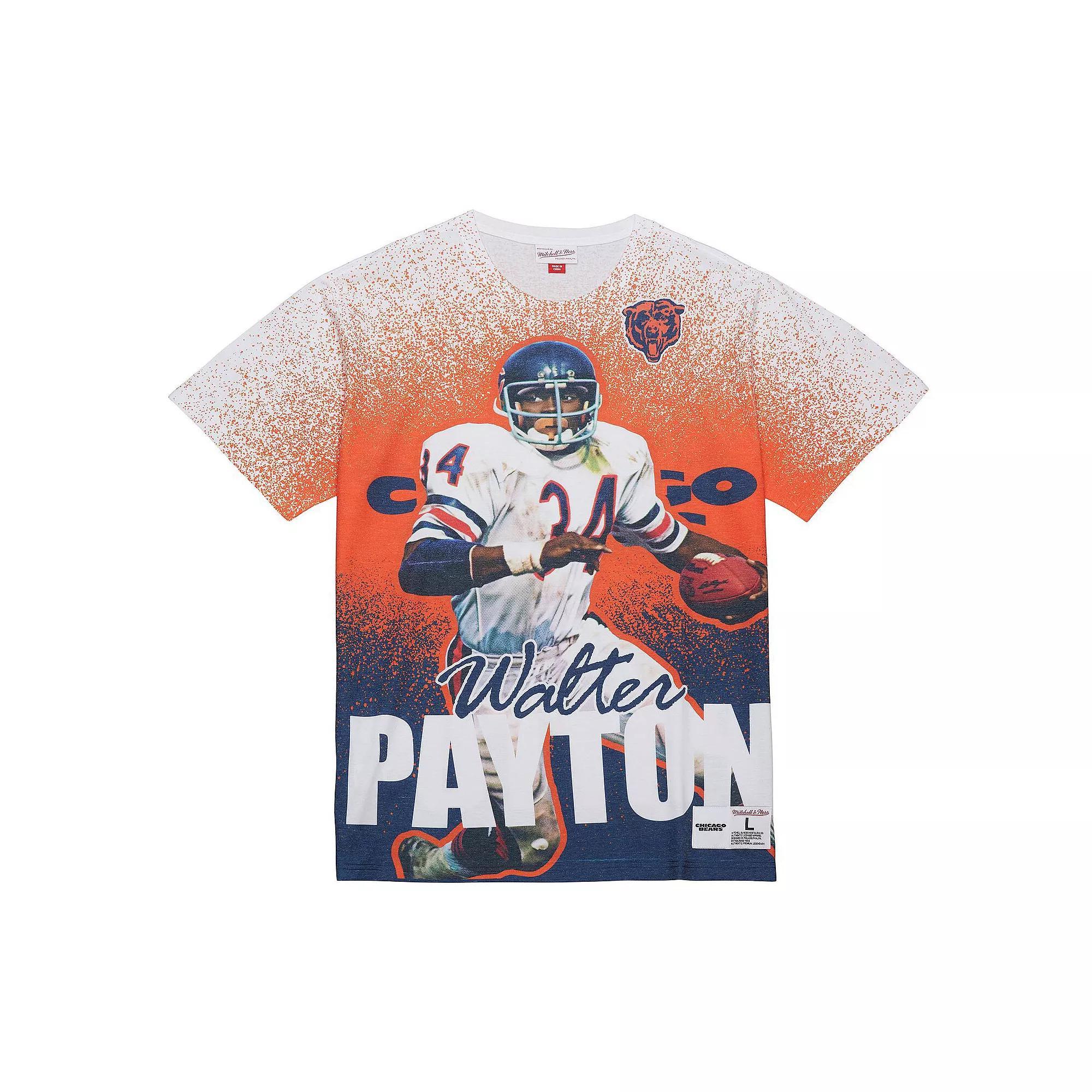 Men's Mitchell & Ness Walter Payton Gray Chicago Bears Burst Retired Player T-Shirt, Size: Large, Grey Product Image