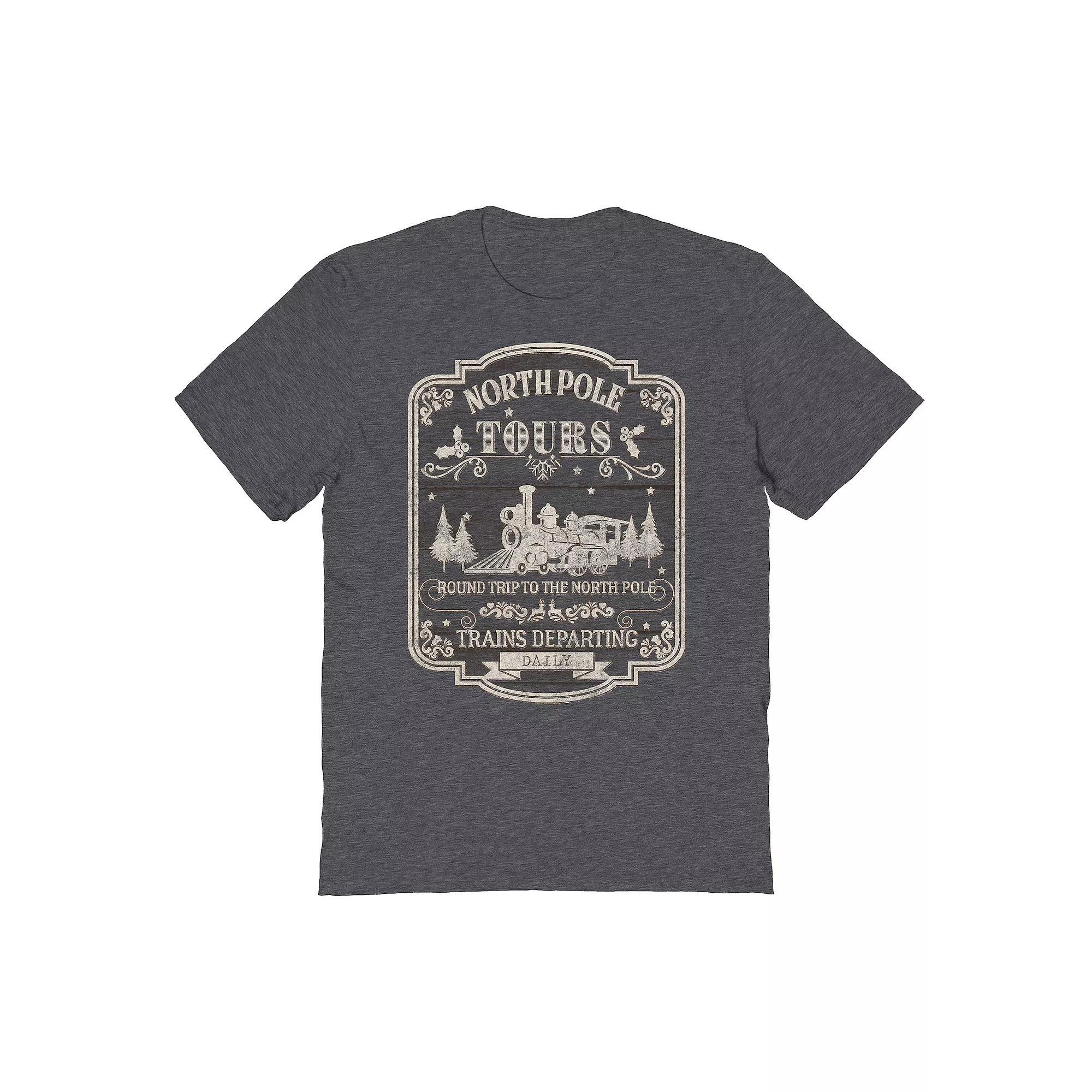 Mens North Pole Tour Graphic Tee, Womens Dark Grey Product Image