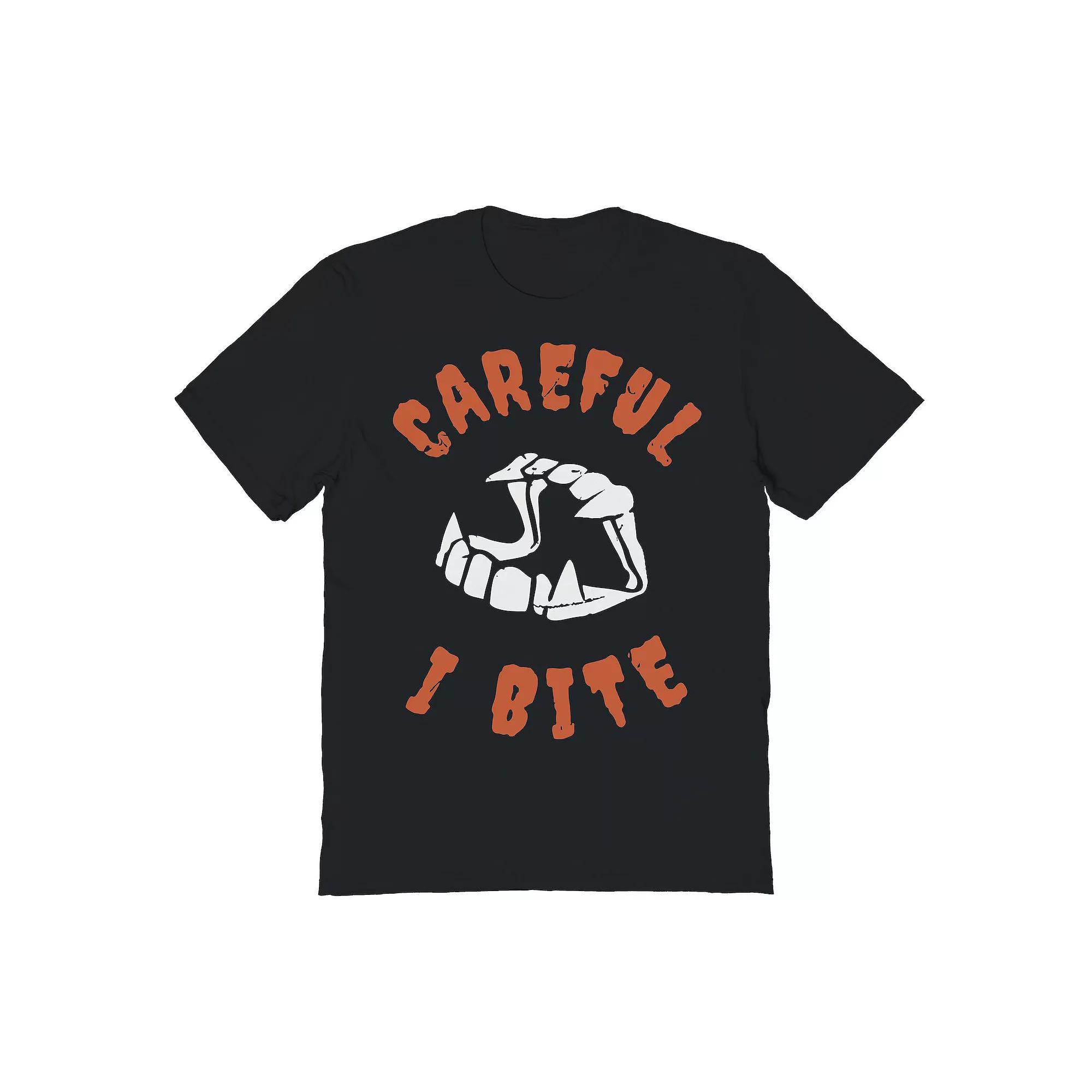 Mens Careful Bite Halloween Graphic Tee Product Image