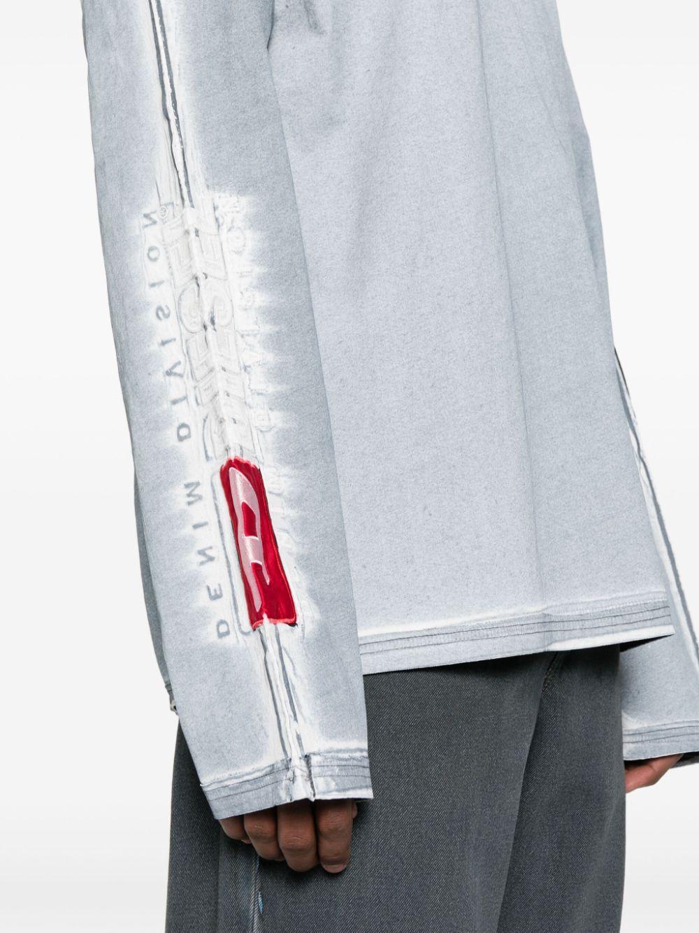 Logo-print Cotton Hoodie In Blue Product Image
