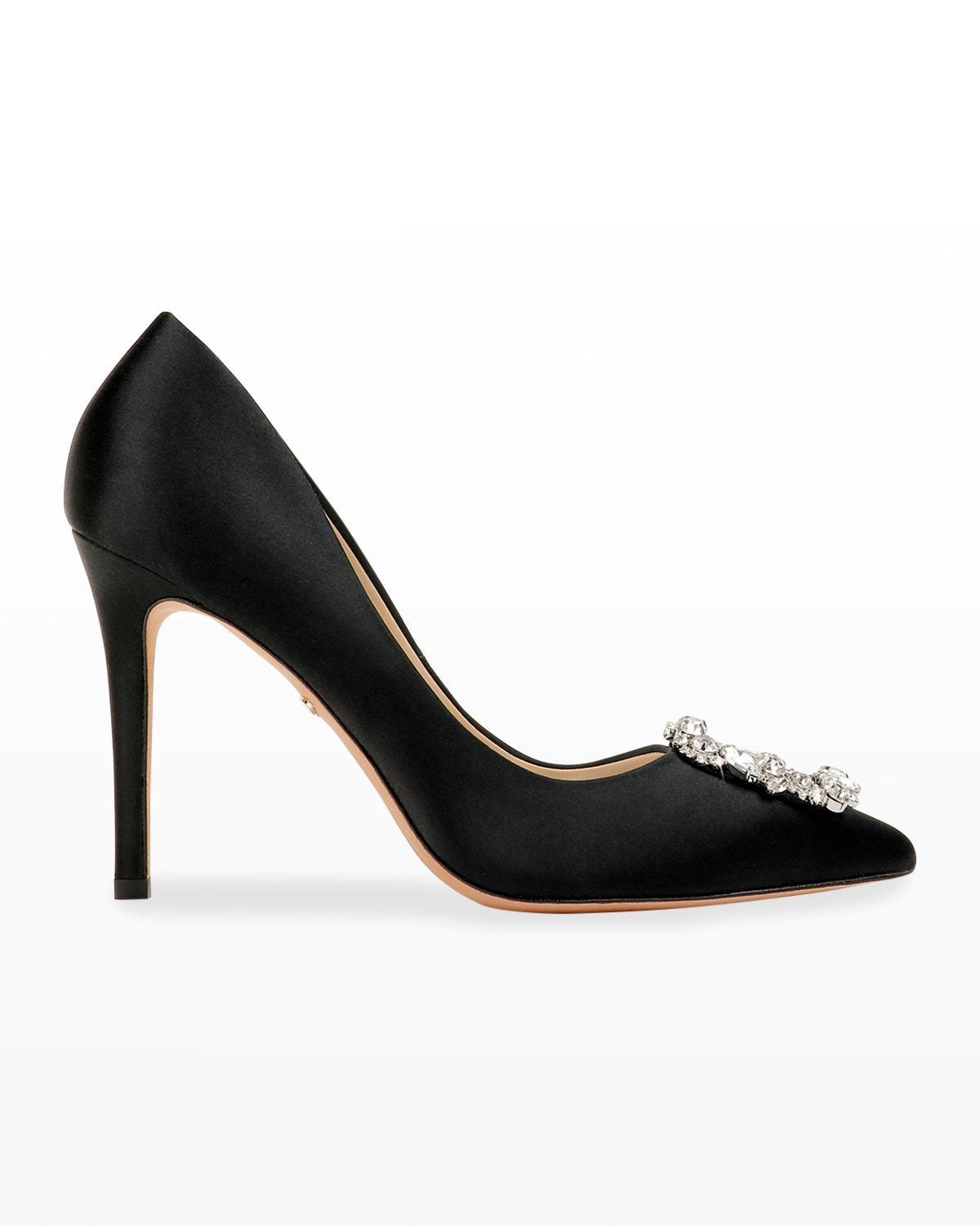 Cher Satin Buckle Cocktail High-Heel Pumps Product Image
