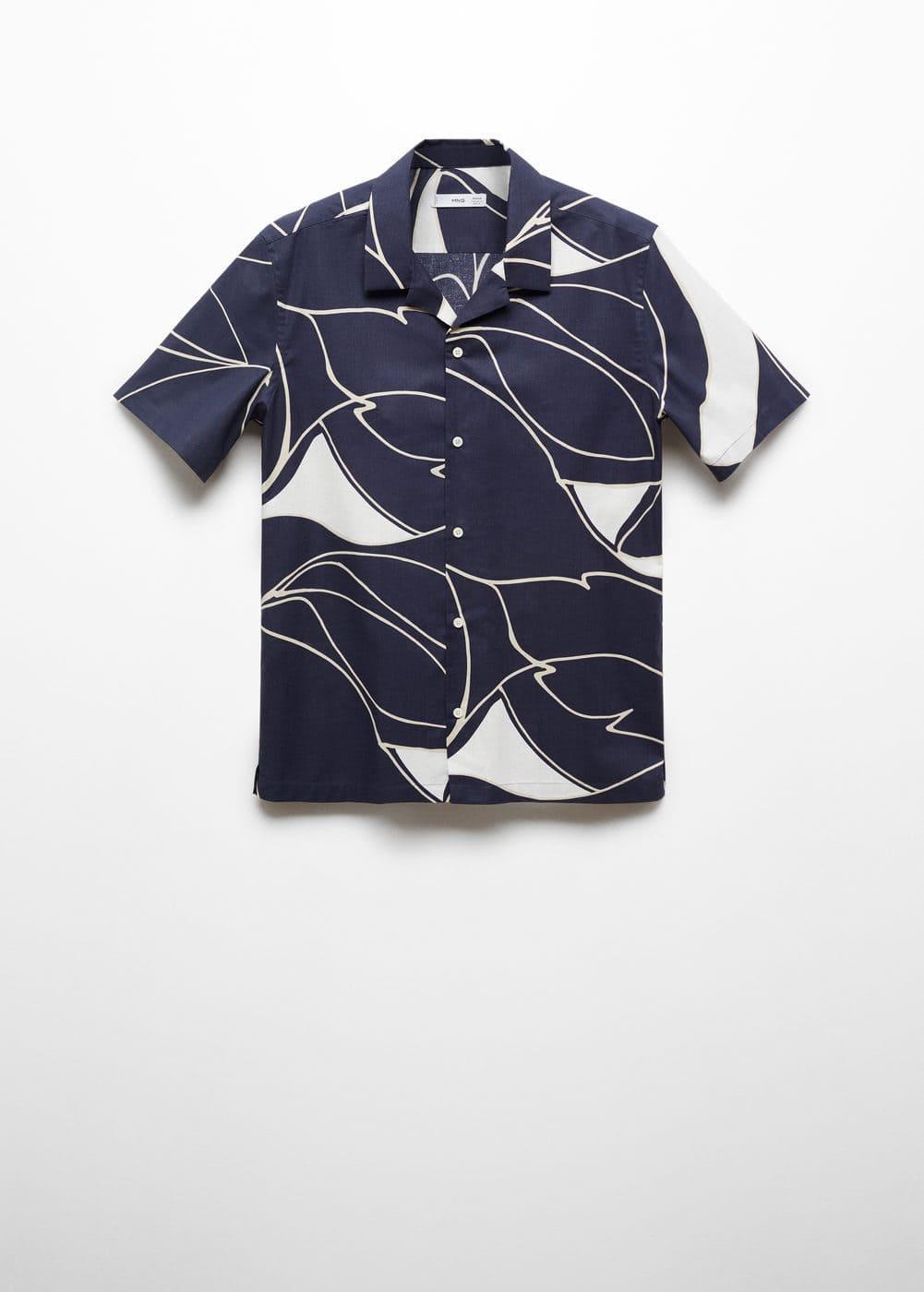 100% cotton printed shirt - Men | MANGO USA Product Image