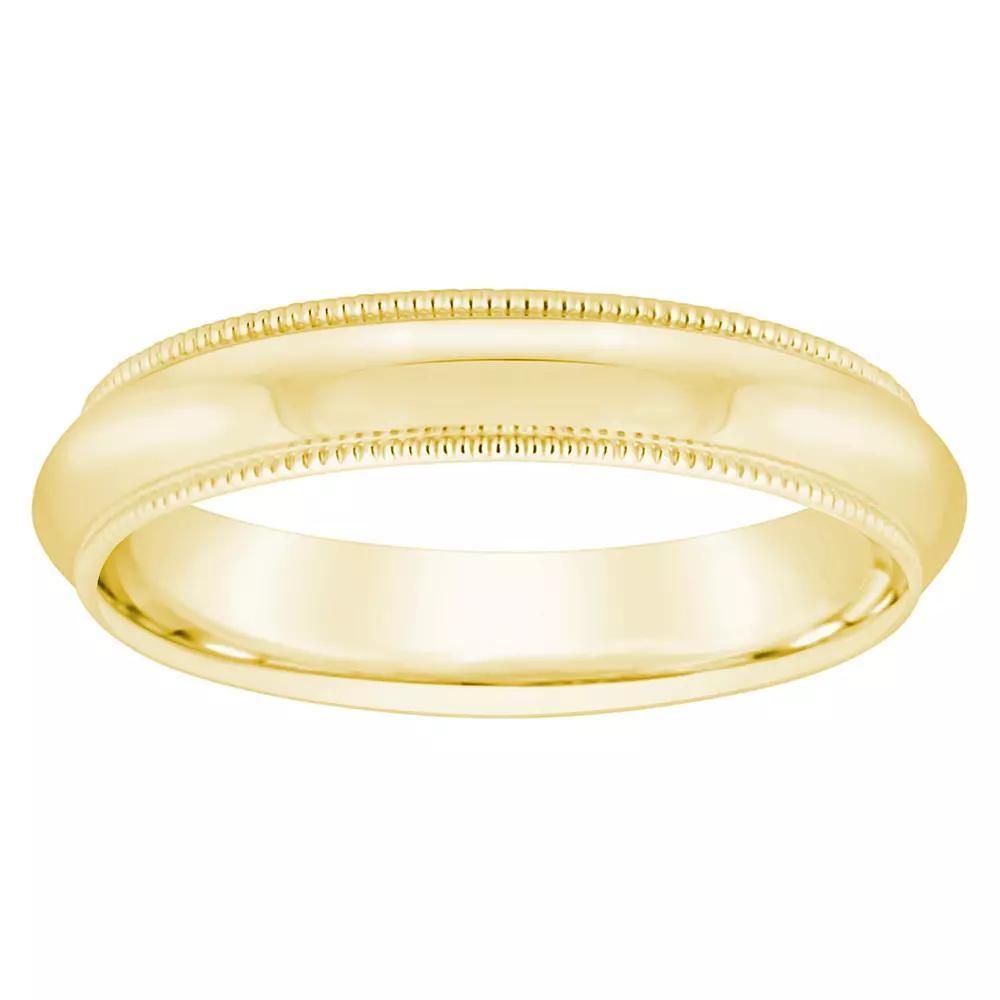 Alyson Layne 10k Gold Milgrain Comfort Fit Wedding Band, Women's, Size: 4 Product Image