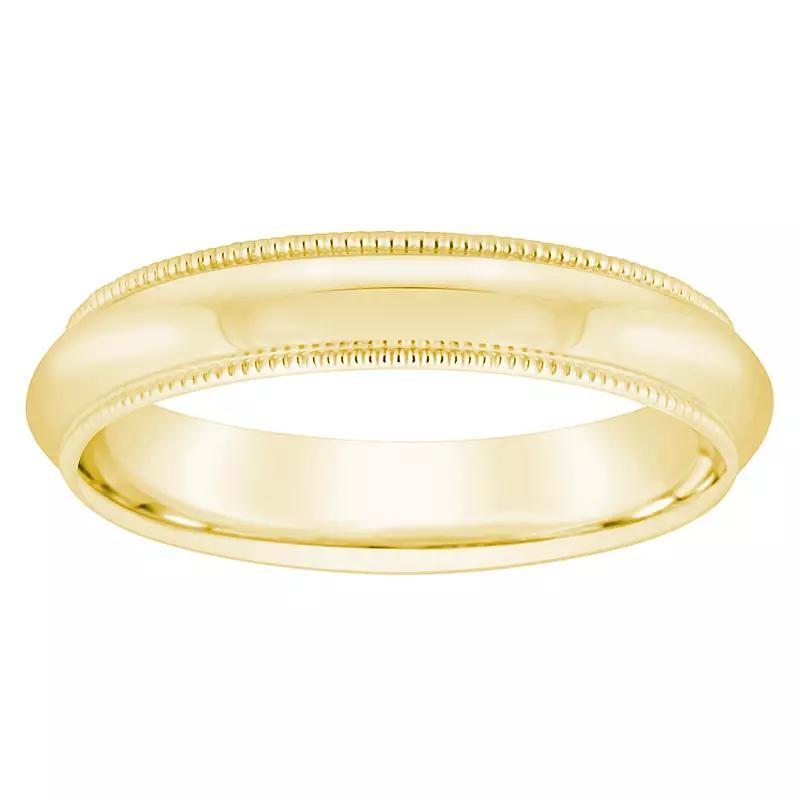 Alyson Layne 10k Gold Milgrain Comfort Fit Wedding Band, Women's, Size: 4 Product Image