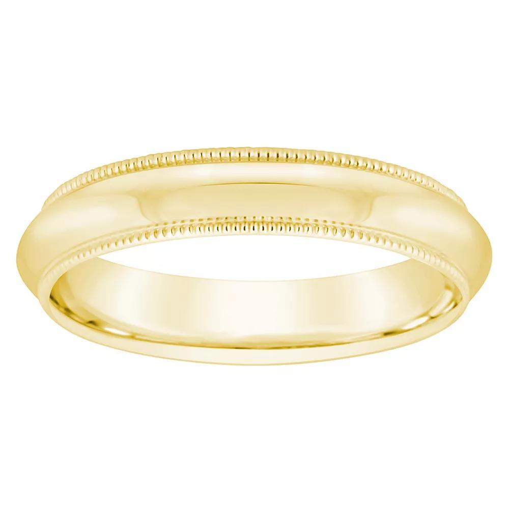 Alyson Layne 10k Gold Milgrain Comfort Fit Wedding Band, Women's, Size: 4 Product Image
