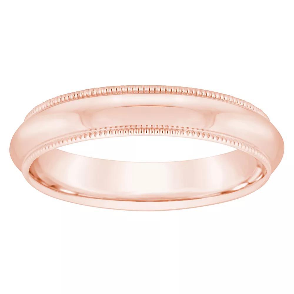 Alyson Layne 10k Gold Milgrain Comfort Fit Wedding Band, Women's, Size: 4 Product Image