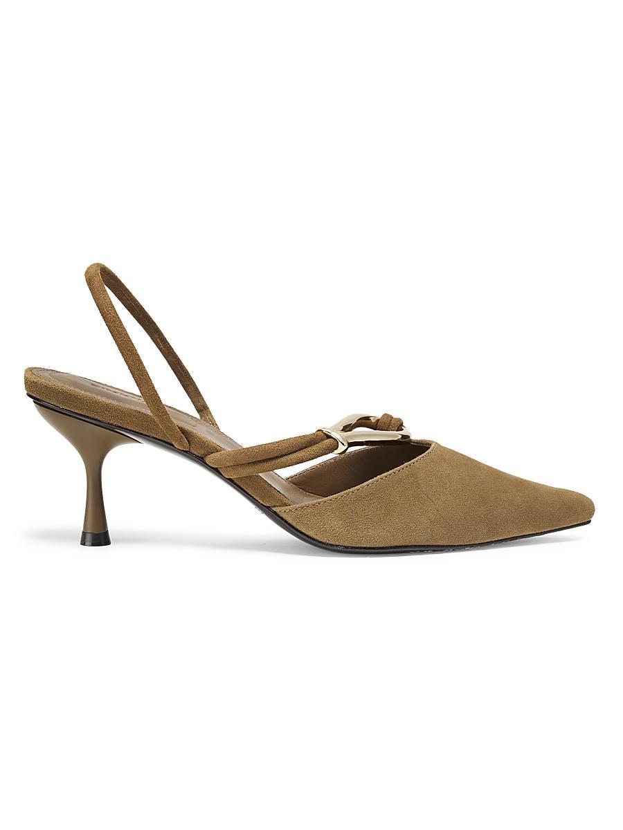 Womens Love Knot Suede Slingback Pumps Product Image