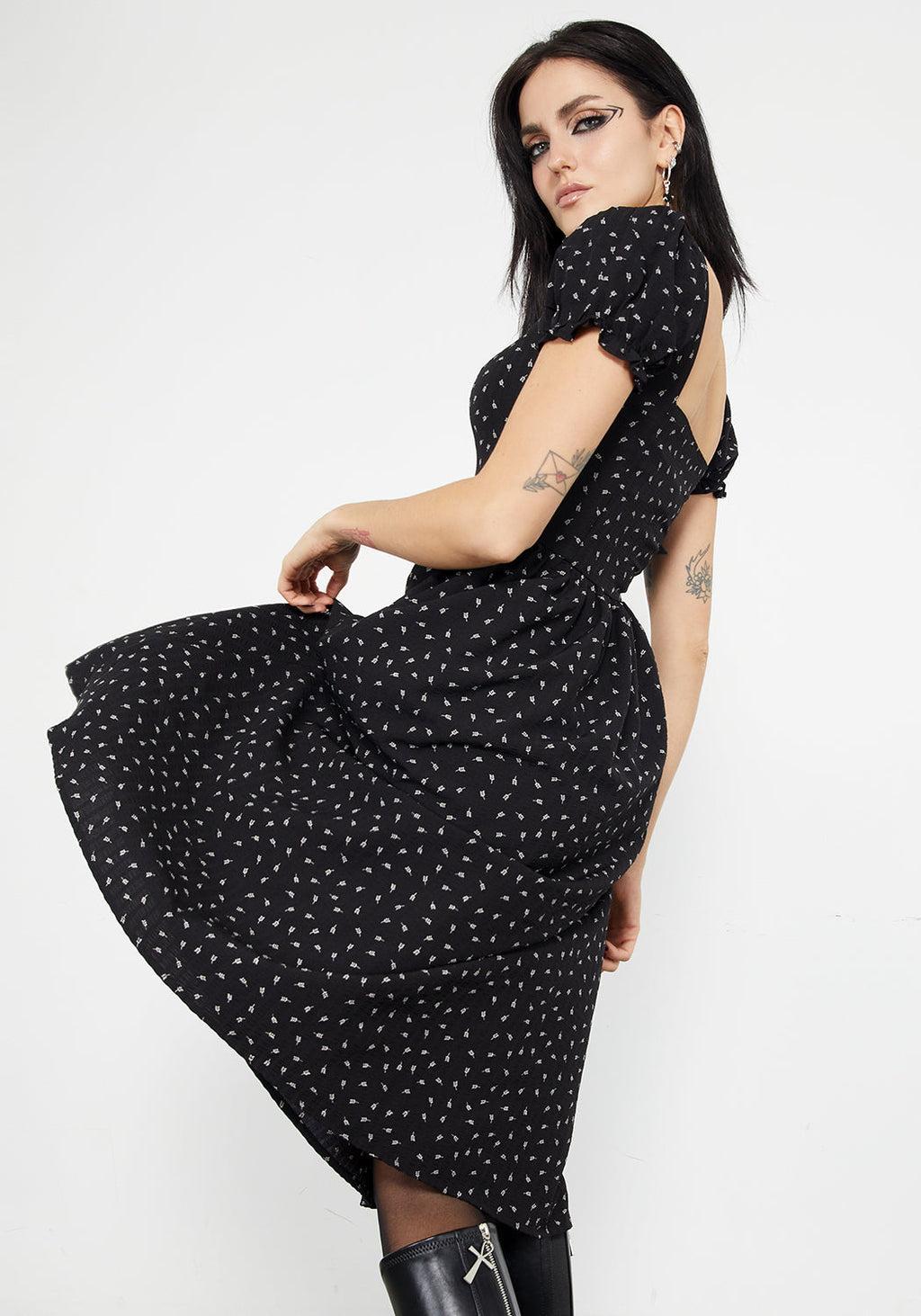 Mortem Floral Print Midi Dress Product Image