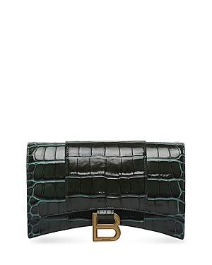 Womens Hourglass Wallet with Chain Crocodile Embossed Product Image