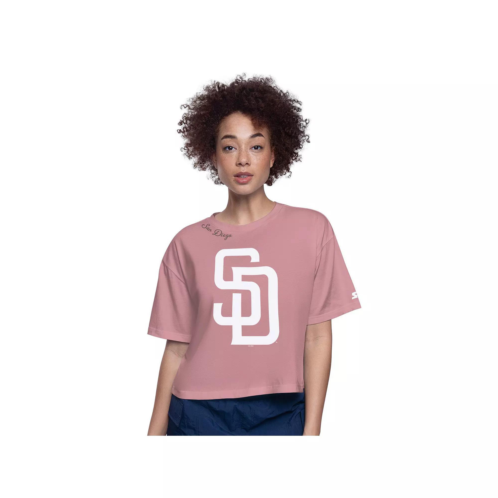 Womens Starter New York Yankees Play the Ball Boxy Cropped T-Shirt Product Image