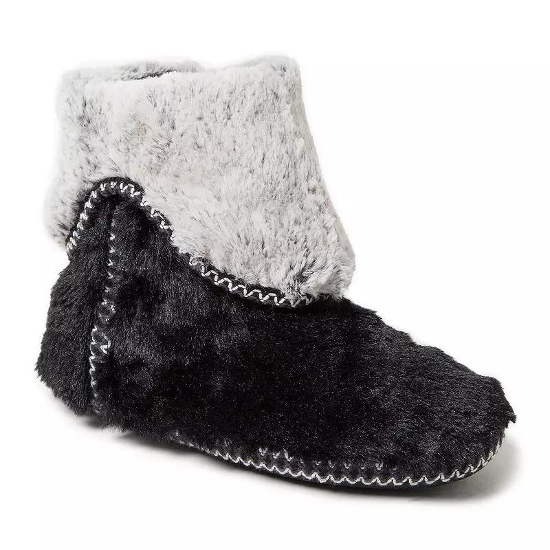 Dearfoams Faux Fur Fold-Down Women's Slippers, Size: Medium, Brown Product Image