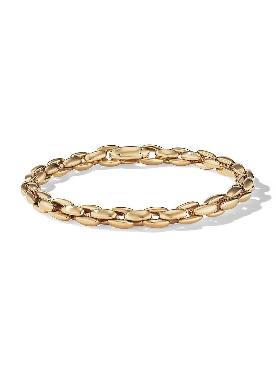 Mens Elongated Box Chain Bracelet In 18K Yellow Gold Product Image