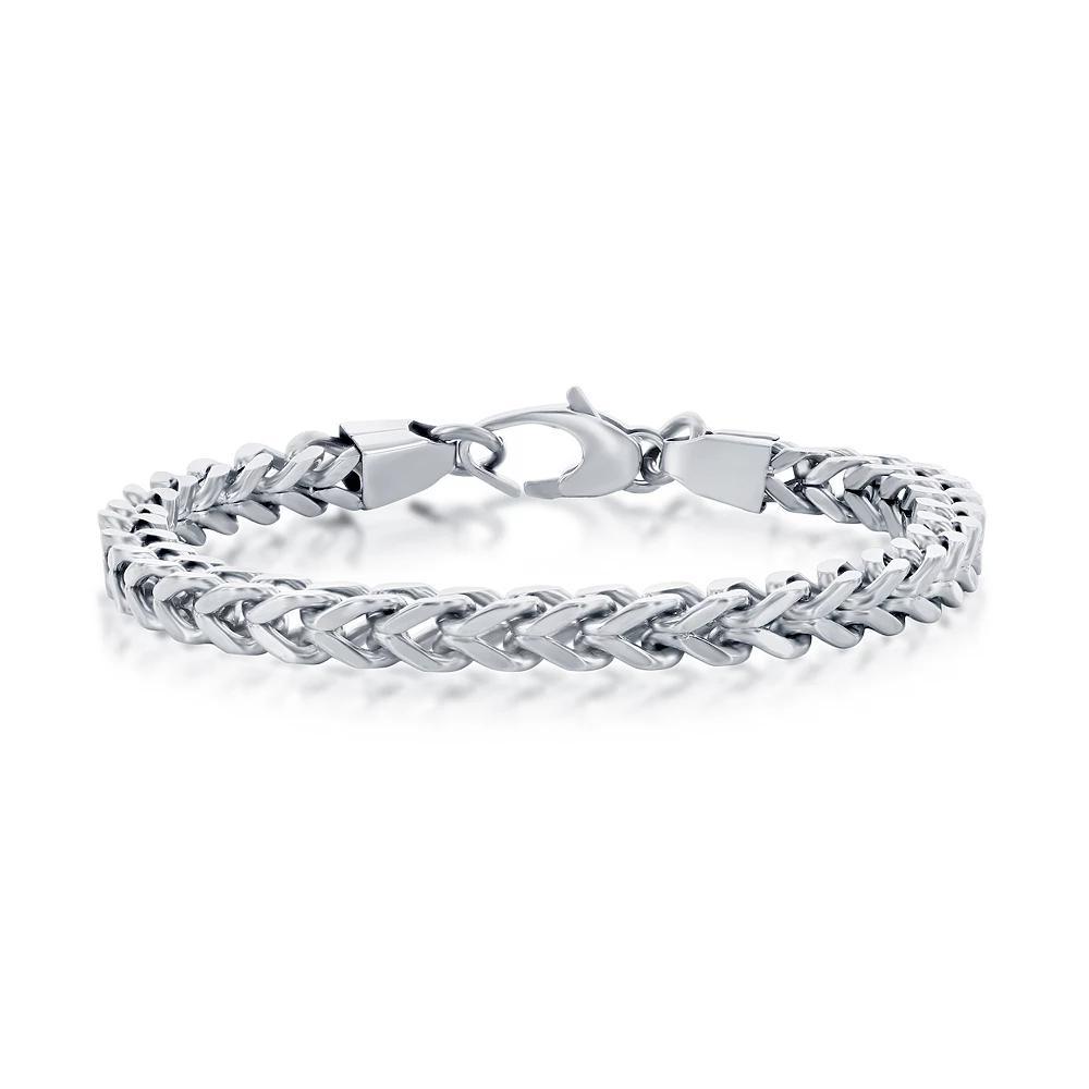 Metallo Steel 7mm Franco Chain Bracelet, Men's, Size: 9", Stainless Product Image