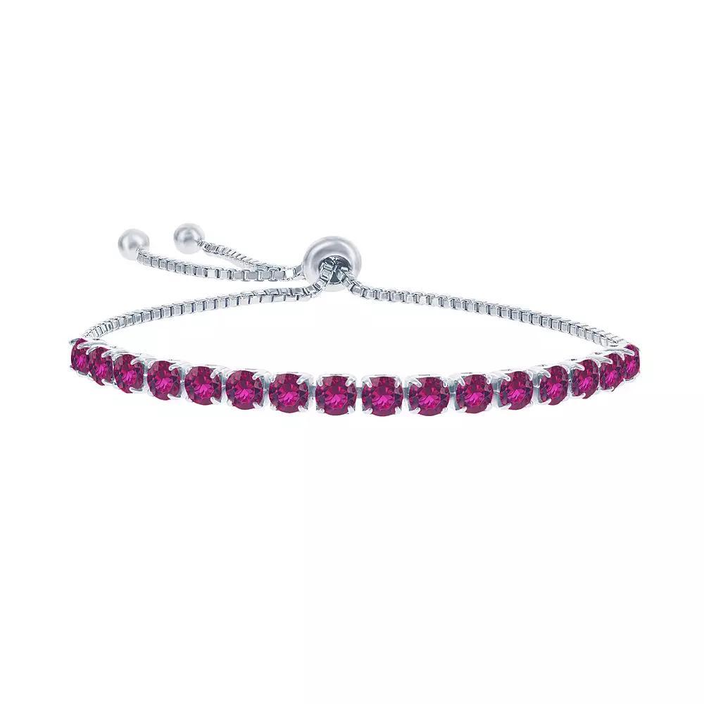 Sterling Silver Crystal Lariat Bracelet, Women's, Size: 5-9" ADJ Product Image