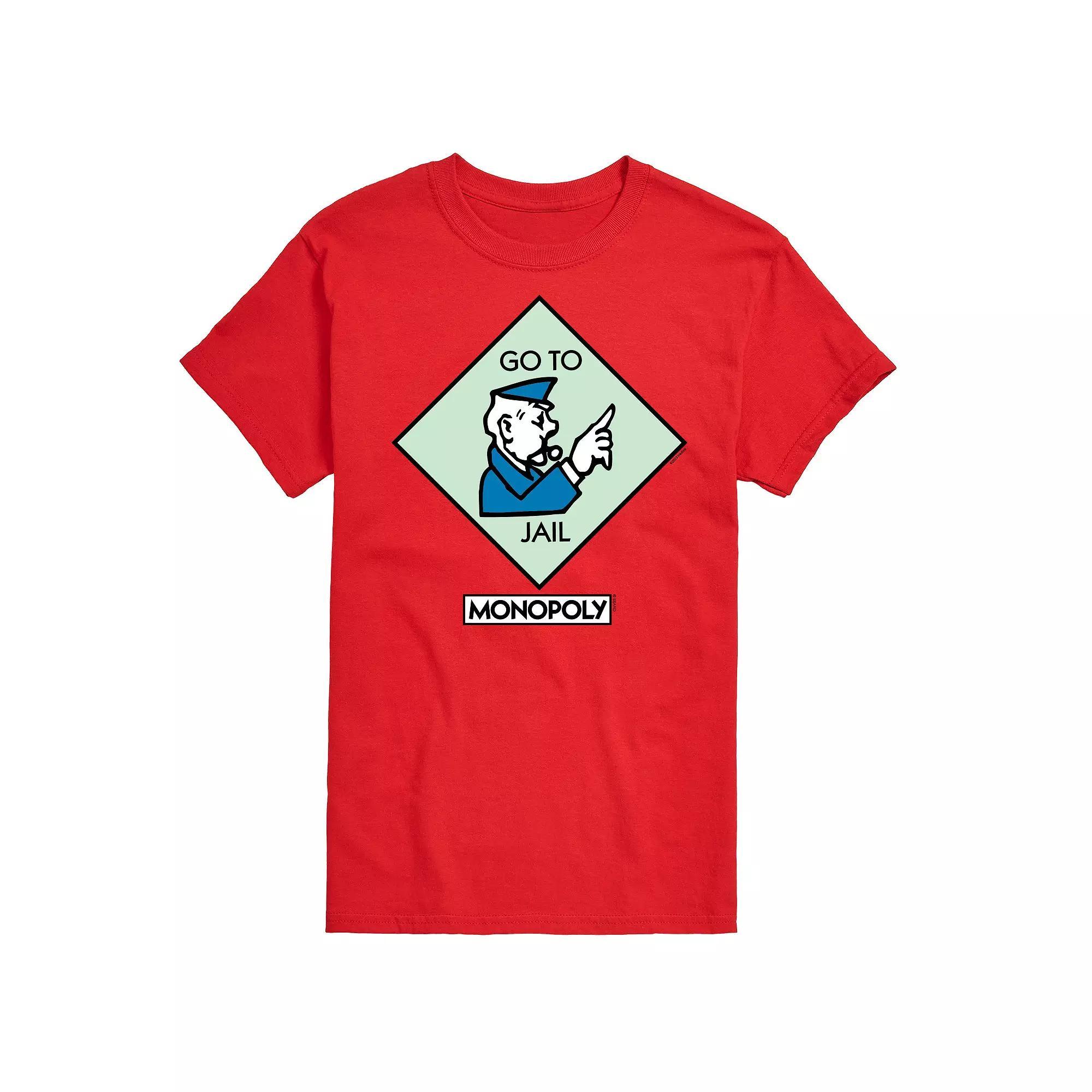 Mens Monopoly Go To Jail Square Graphic Tee Product Image