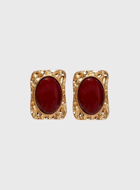 Jaquetta Earrings Red / Gold Product Image
