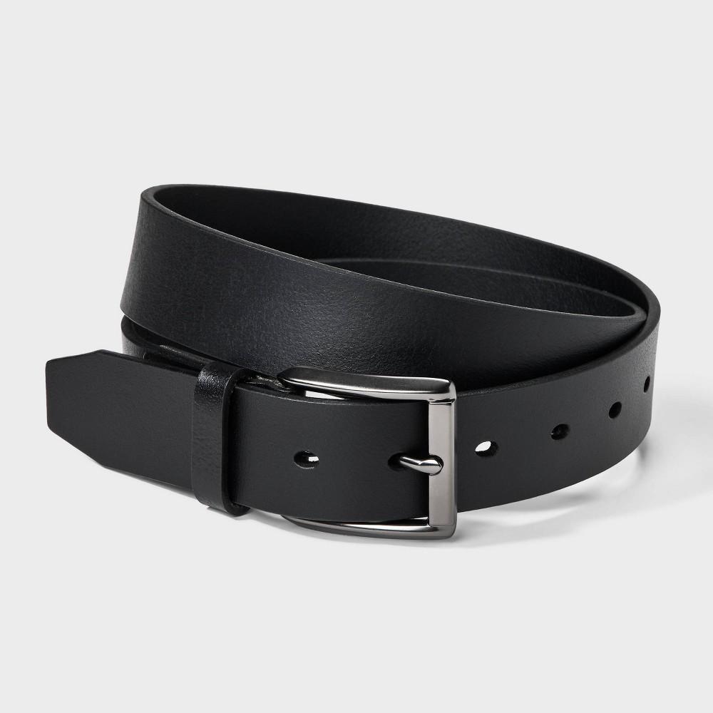 Men's Casual Leather Belt - Goodfellow & Co™ Black Product Image