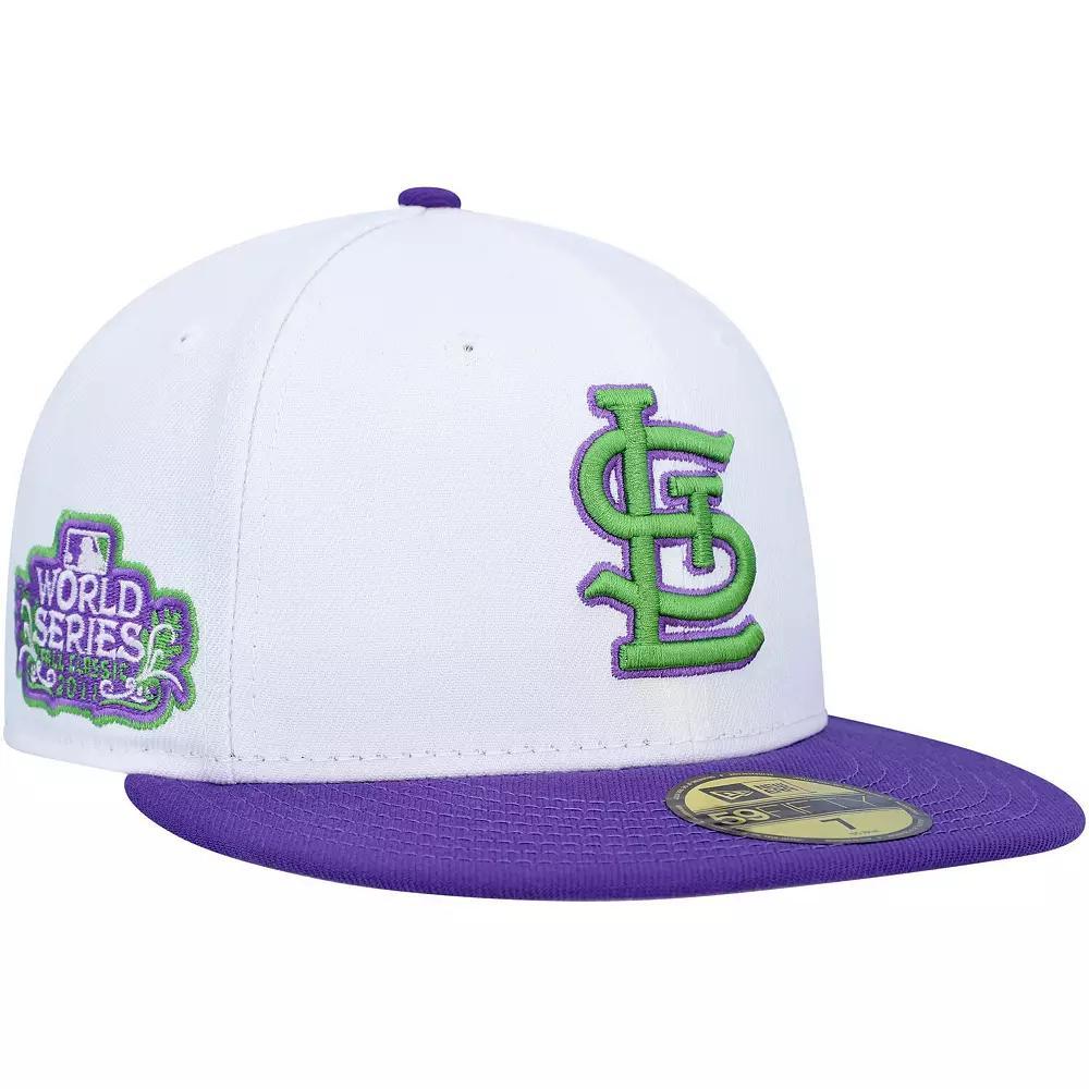 Men's New Era White St. Louis Cardinals 2011 World Series Side Patch 59FIFTY Fitted Hat, Size: 7 3/8 Product Image