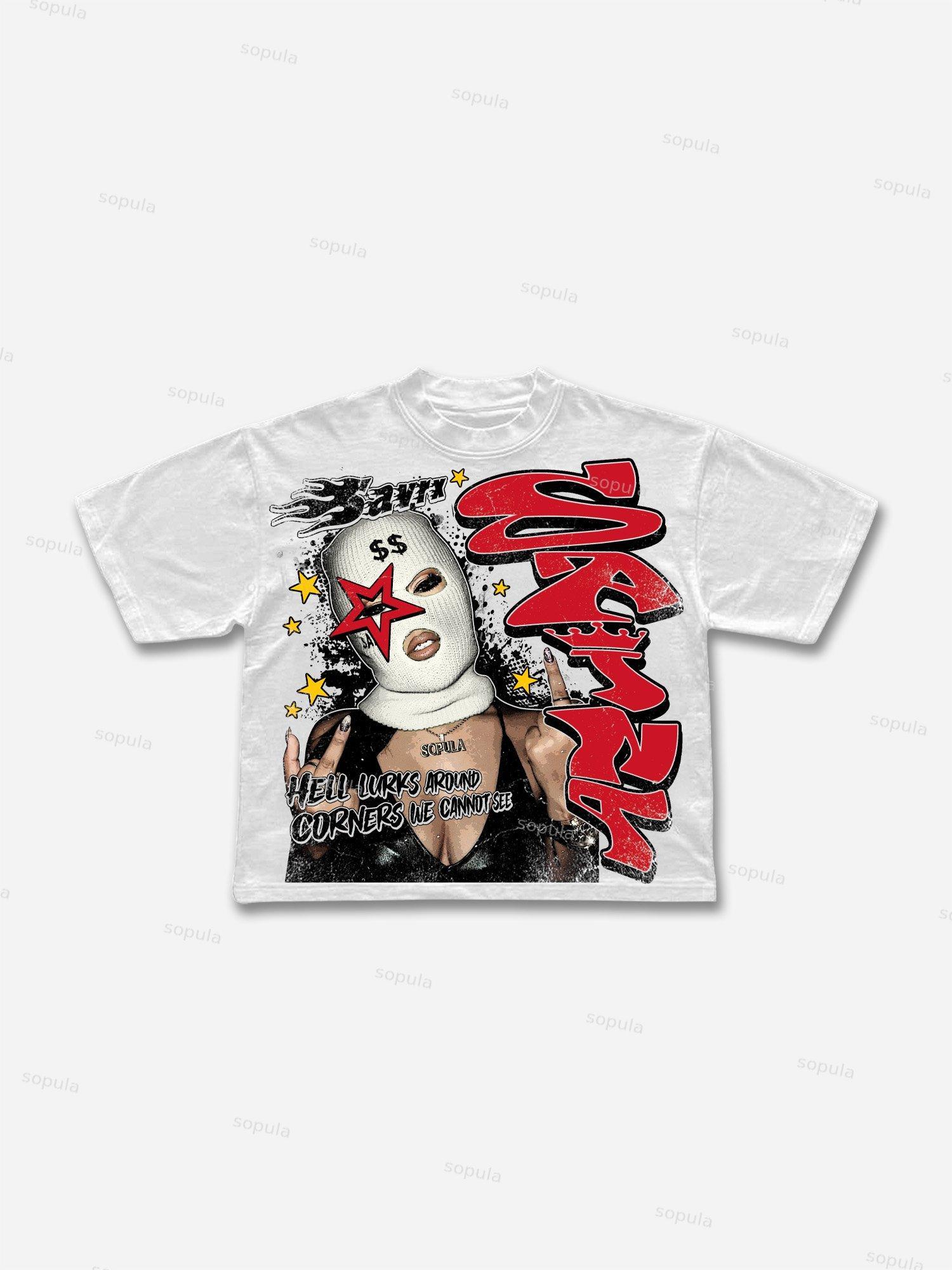 Saints In Hell City Vintage Graphic Cropped T-shirt Product Image